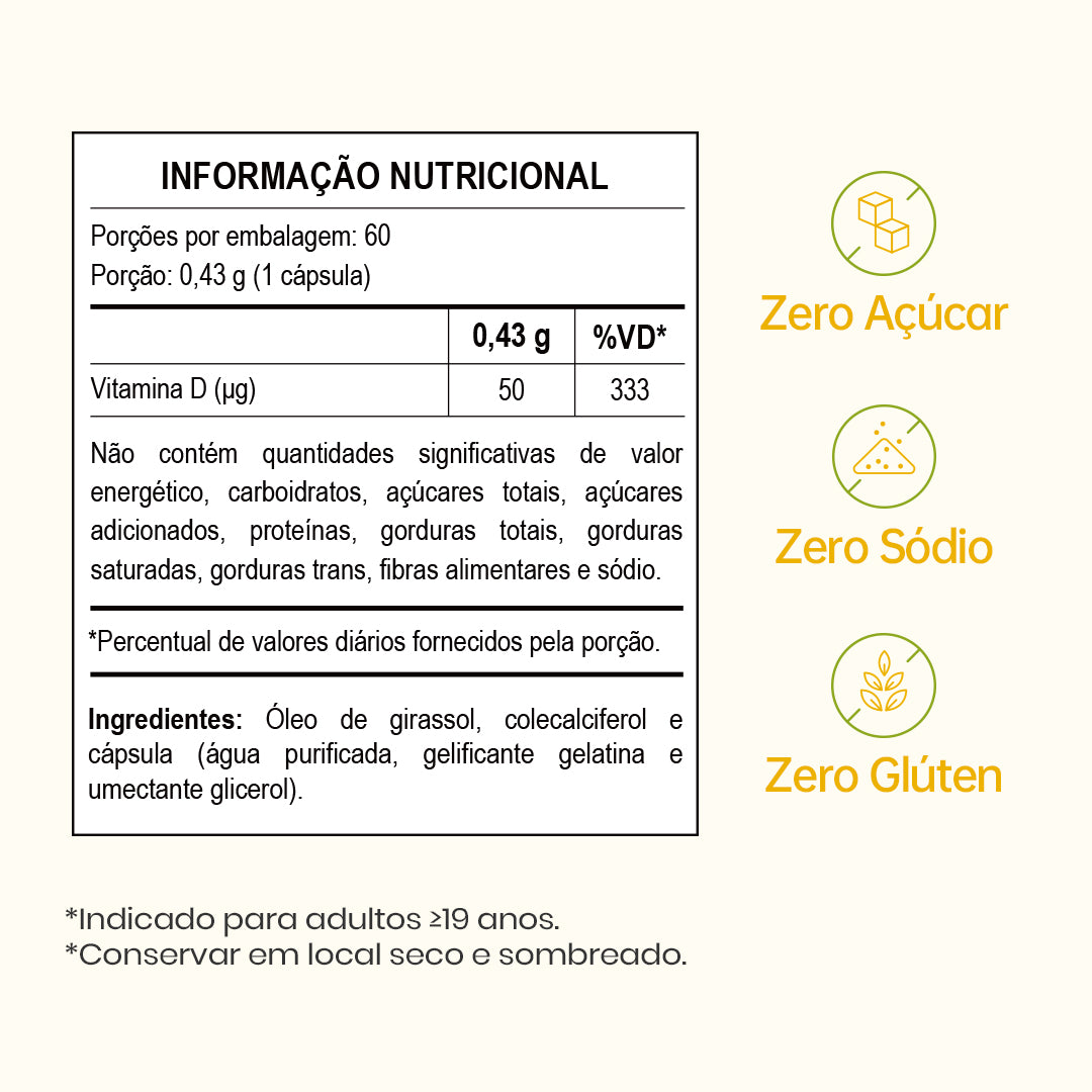 LAST VITAMIN D3 CAPSULES—SUPLEMENTO ALIMENTAR VITAMINA D3 2000UI - 60 CÁPSULAS
